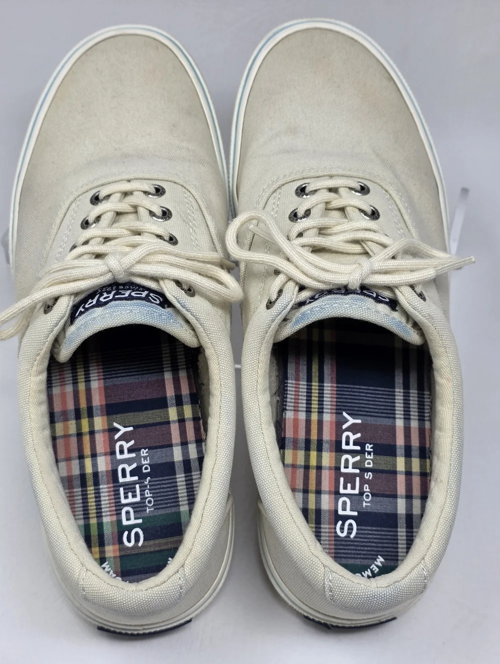 Sperry Striper II CVO Men's Size 8.5 White Canvas Top Sider Sneaker Pre-owned